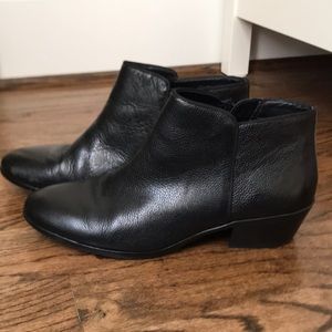 Sam Edelman Petty Black Leather Ankle Boots 9 Wide